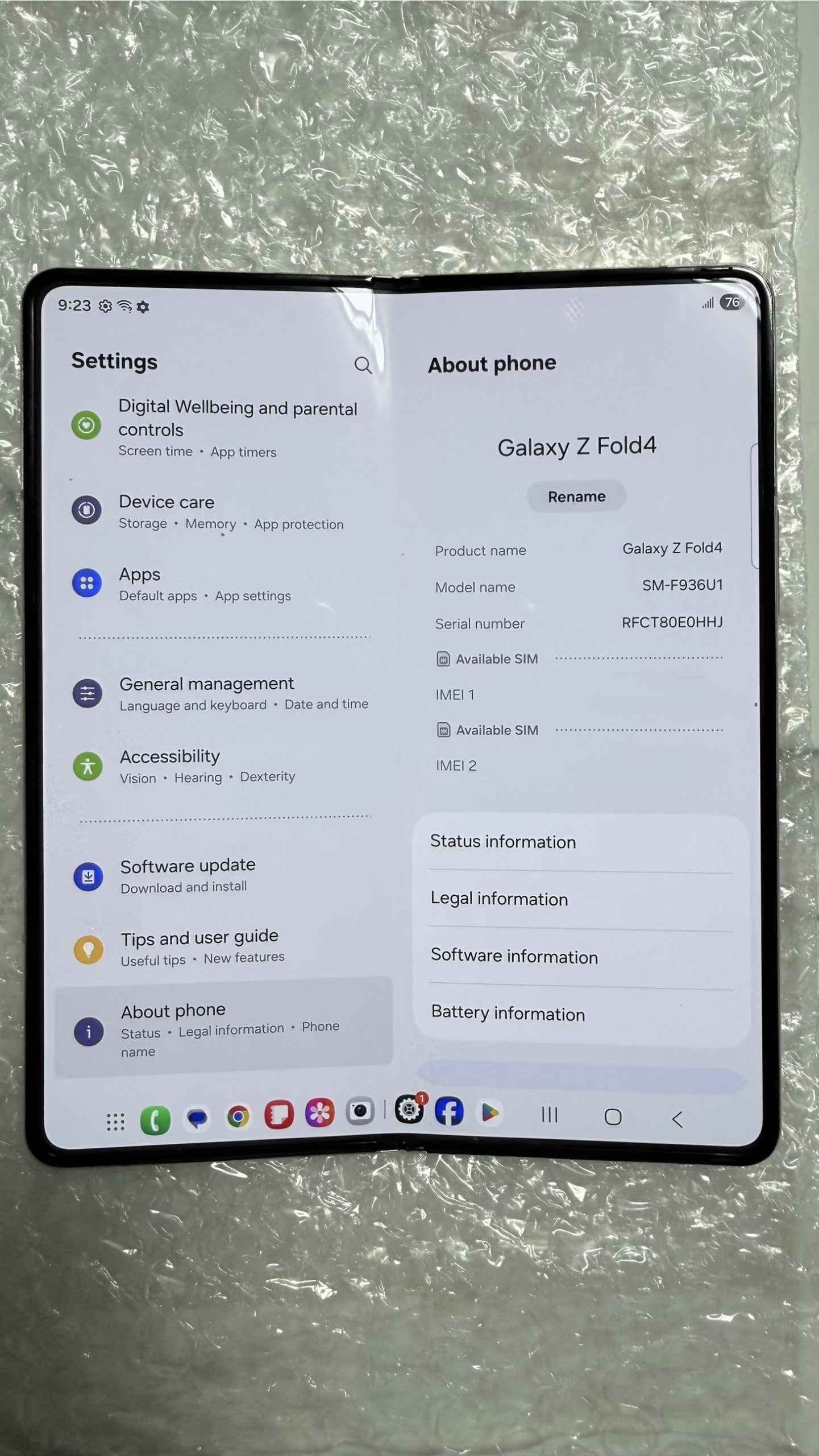 Samsung Galaxy Z Fold4 512GB Beige — Factory Unlocked SM-F936U1 — Grado A - Imagen 4