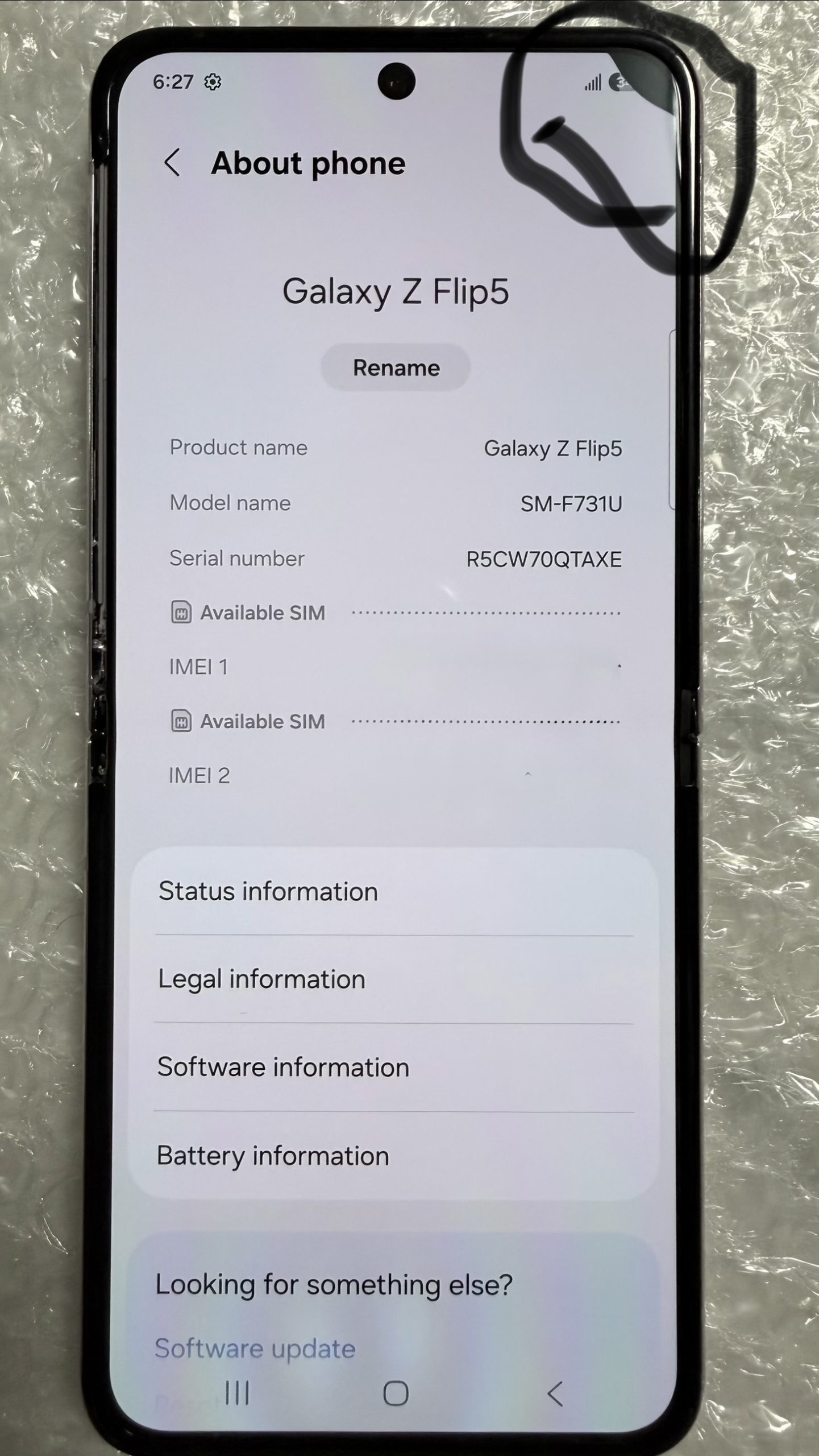 Samsung Galaxy Z Flip 5 512GB Desbloqueado — 100% Funcional · Dos detalles estéticos en pantalla · Chasis impecable + Galaxy Watch Active2 de REGALO - Imagen 15